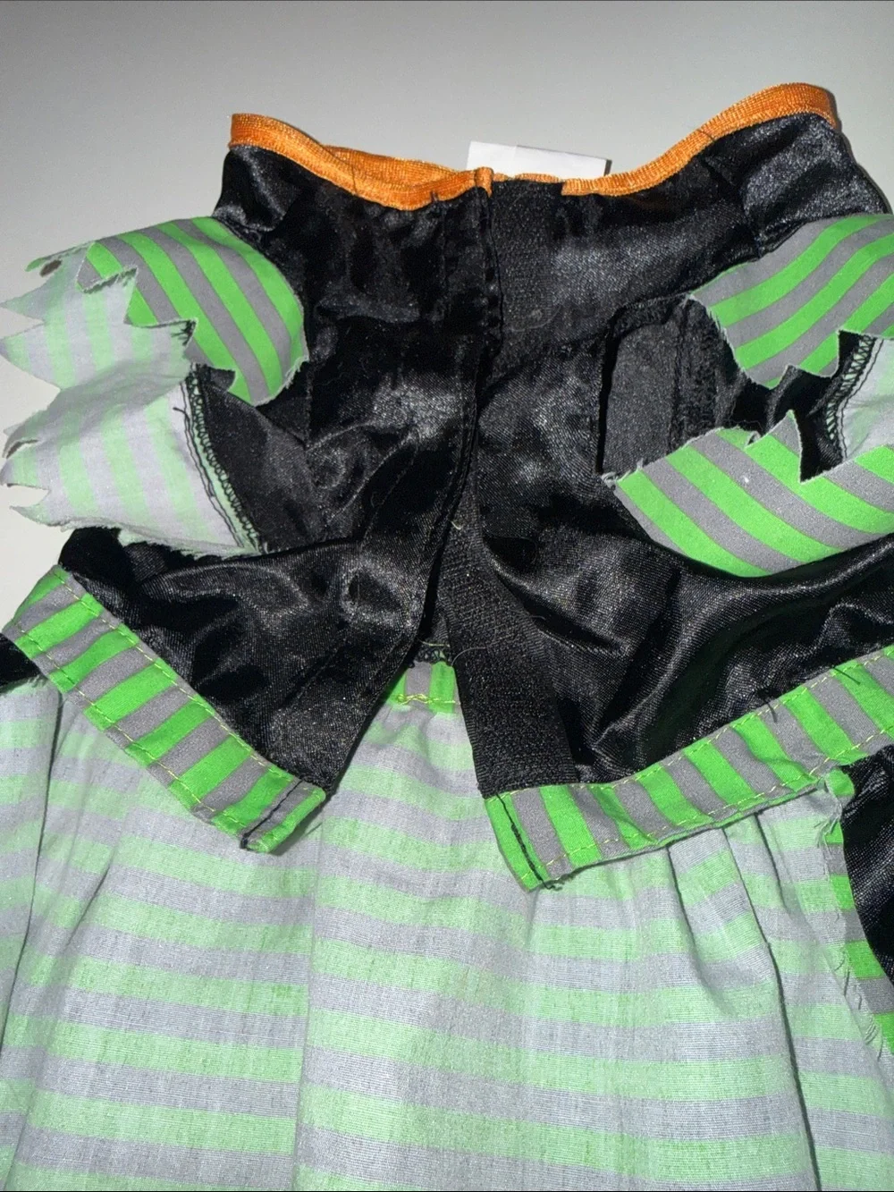 Black & Green Striped Witch Dress and Hat Costume for Dogs